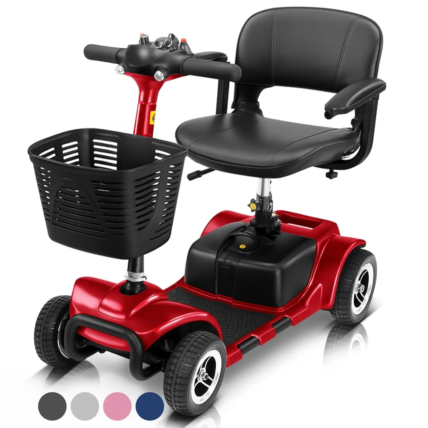 

4 Wheel Mobility Scooter - Electric Powered Wheelchair Device - Compact Heavy Duty Mobile for Travel, Adults, Elderly -, Custom
