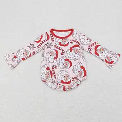 Wholesale Infant Christmas Santa Candy Bubble Jumpsuit Baby Girls One Piece Newborn Children Long Sleeves Toddler Kids Romper