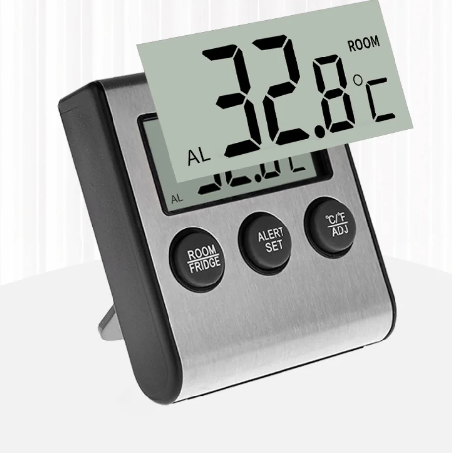Digital Kitchen Cooking Thermometer with Probe for Meat Food Temperature Heat Meter for Oven BBQ Grill with Timer Function