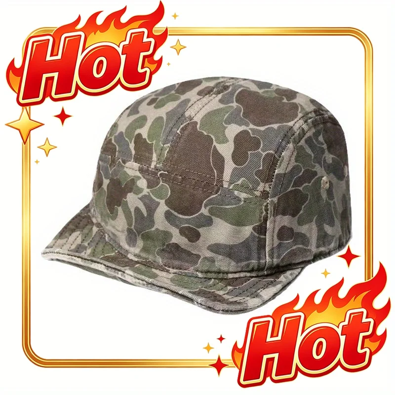 Custom Hat Versatile Camouflage Baseball Hat - Lightweight, Soft Brim, Retro Design For Both Genders, Five-Panel Structure, Viso