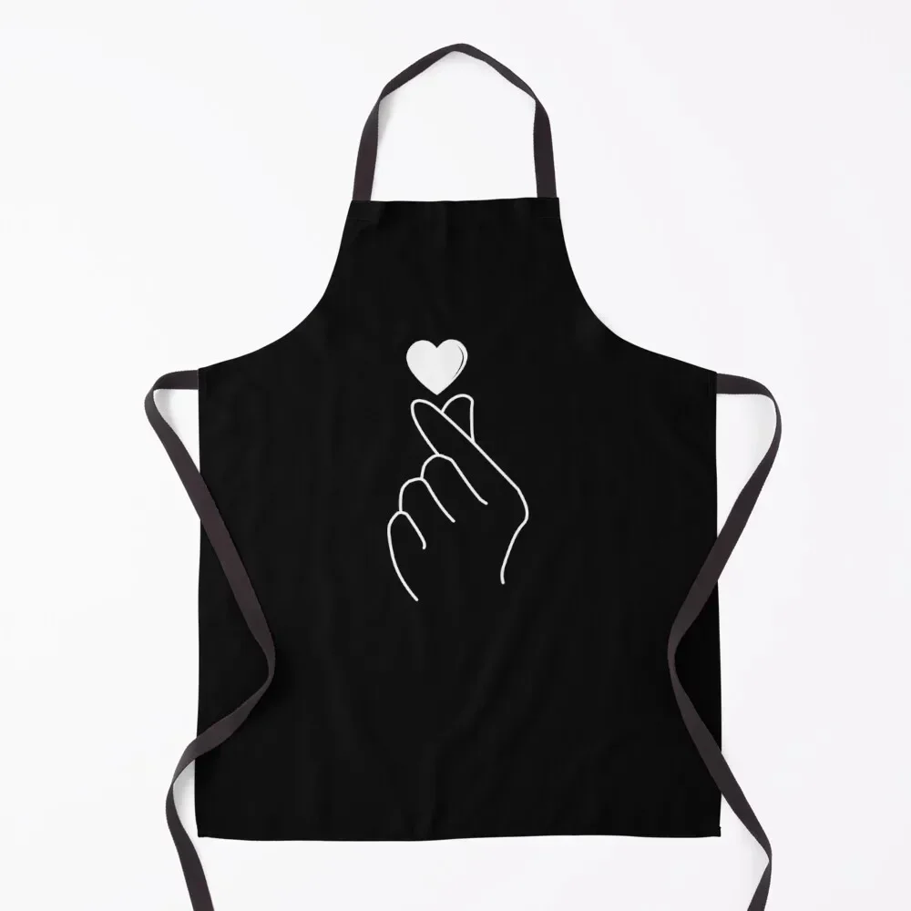 

Finger Heart Korean Apron Women Kitchen'S painting Cute Kitchen Chef Uniform Women Apron