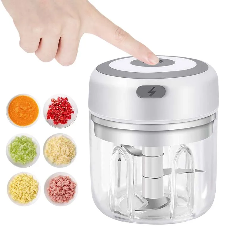 Mini drahtlose elektrische Knoblauch brecher 250ml/ml tragbare Chopper USB Aufladen Ingwer Chili Gemüse Stampfer Maschine Küche