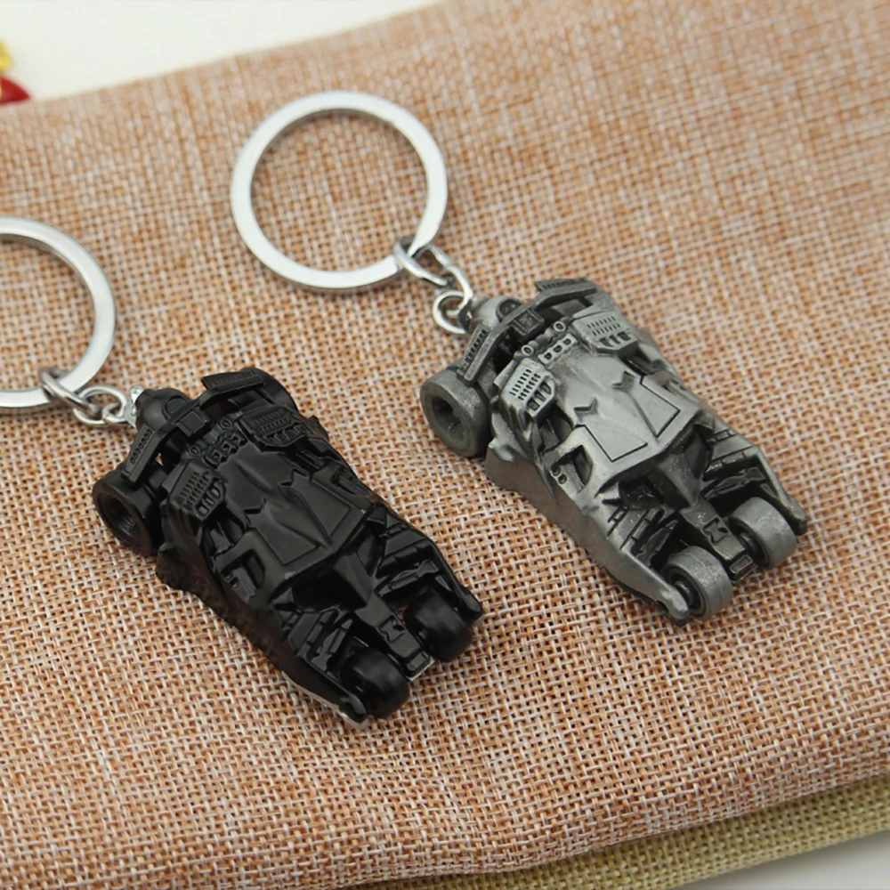 سلسلة مفاتيح معدنية عصرية لفيلم Marvel Superhero Batmobile Keyrings لمفتاح السيارة وحقيبة الظهر وإكسسوارات قلادة على شكل السيارة #1