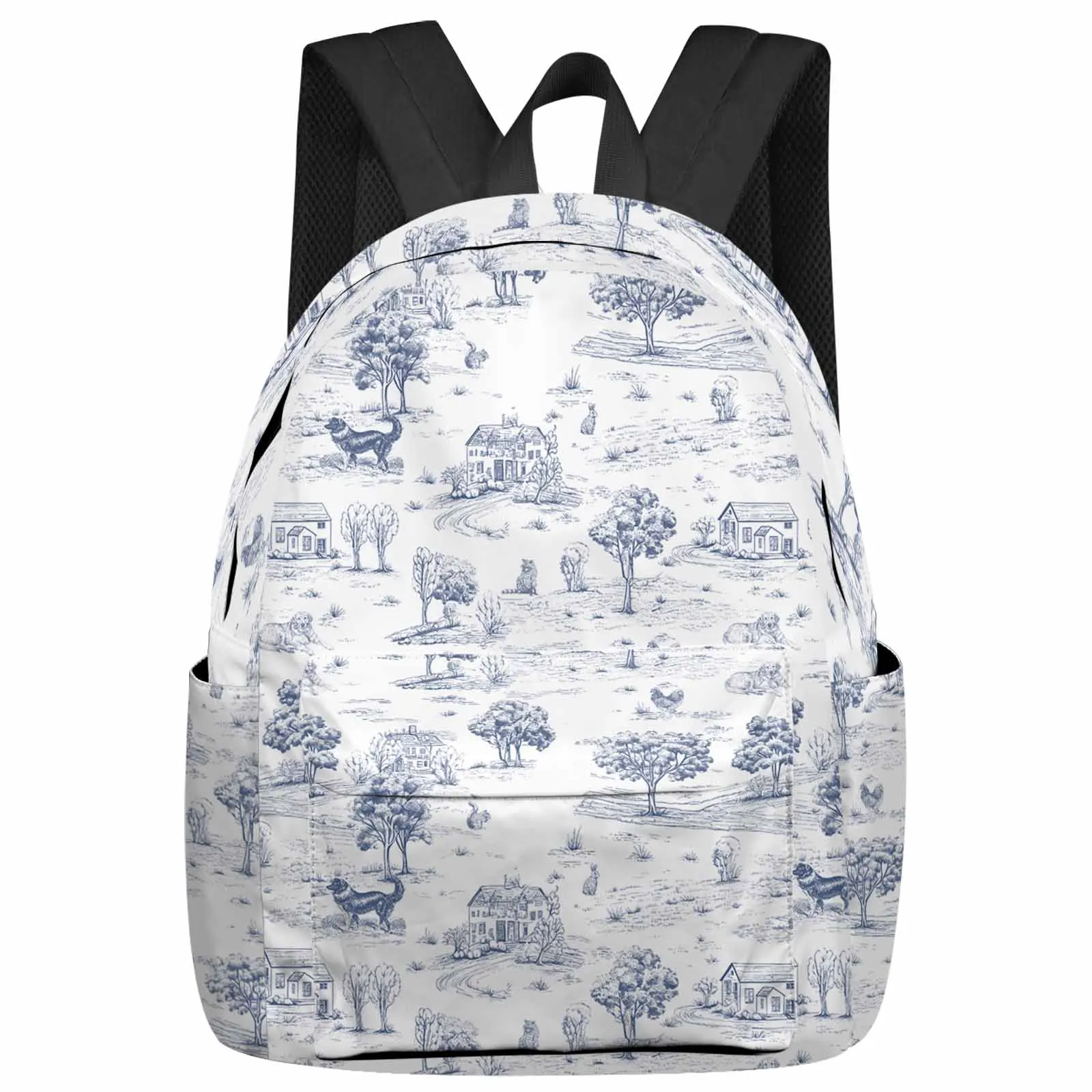 Countryside Retro Tree Animal Backpack School Bags for Teenagers Students Laptop Bag Women's Casual Travel Backpack