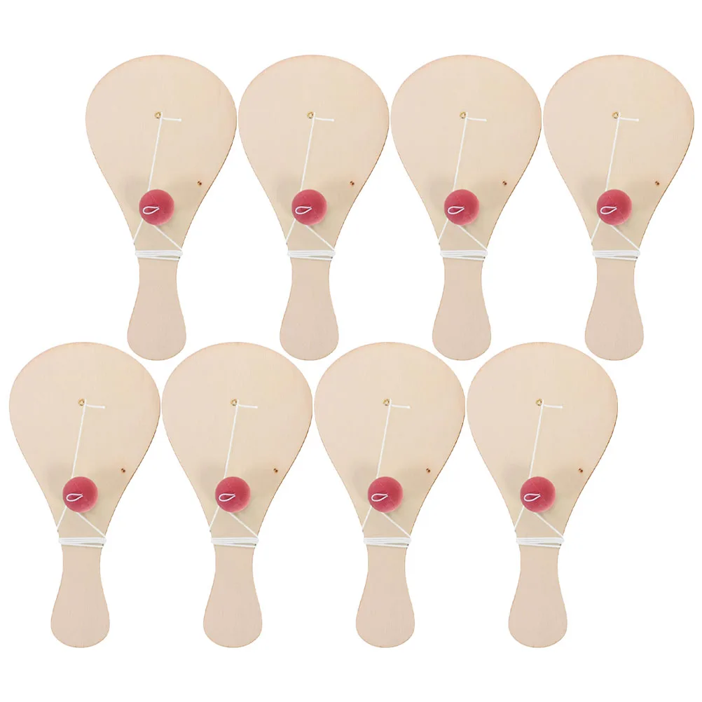 어린이 색칠 놀이를 위한 8개 DIY 무도색 나무 패들 세트, 수공예 예술 공예 실내외 놀이 학습 도구