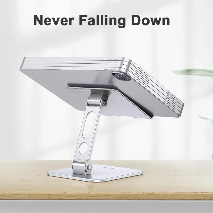 حامل حامل لوحي قابل للتعديل من OMOTON، حامل شاشة محمول عالي التحمل وقابل للطي، أساسيات السفر لجهاز iPad Pro Air Mi