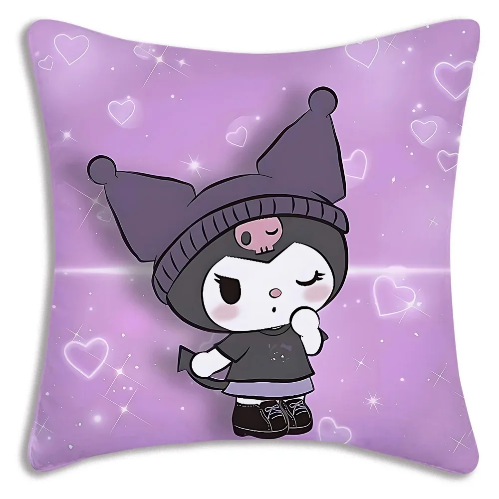 حار الكرتون Kawaii Kuromis وسادة تغطي الكرتون أريكة ديكور المنزل الطباعة على الوجهين قصيرة أفخم لطيف غطاء الوسادة #5
