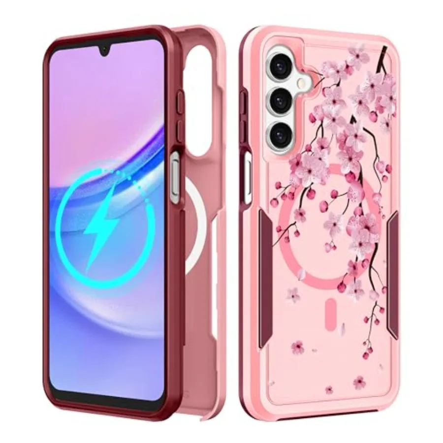 

for Samsung Galaxy A16 5G Phone Case - Compatible with MagSafe Women Girls Cute Magnetic Protective Cover Girly Kawaii Flower B