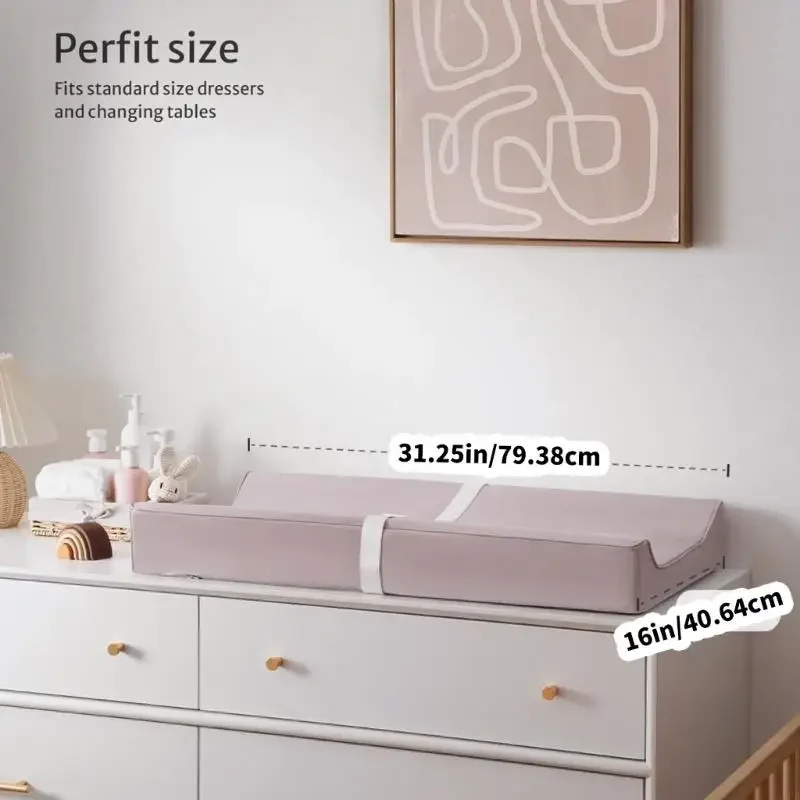 وسادة تغيير حفاضات الأطفال من جلد البولي يوريثان، مقاومة للماء وسهلة التنظيف، مغير الحفاضات لخزانة الملابس أو الطاولة 15UB #3