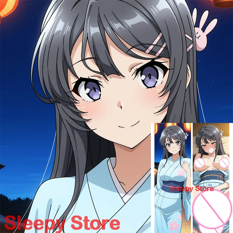 Dakimakura anime mai sakurajima impressão dupla face em tamanho real corpo travesseiros capa personalização diy adulto fronha ai menina