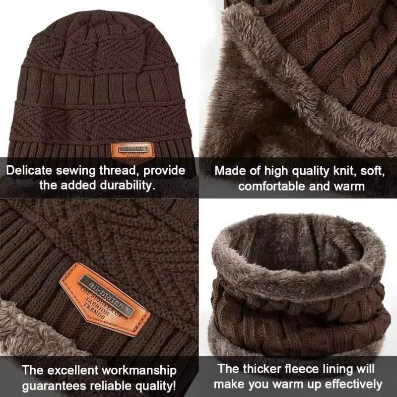 3 pçs/set conjunto de inverno térmico à prova vento velo chapéu cachecol luvas para caminhadas ciclismo pesca esportes ao ar livre tempo frio 2025 novo