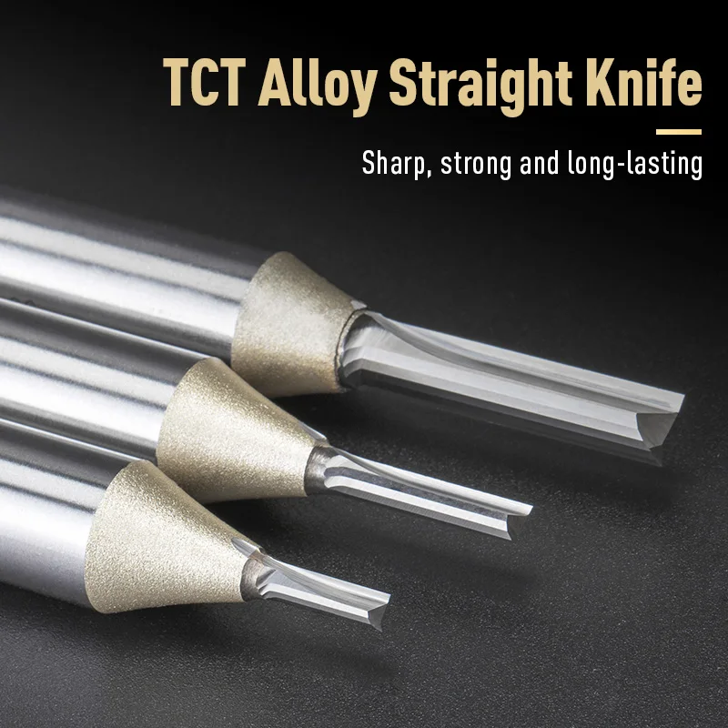 LIDIAO Straight Slot Cut Router Bit for Wood MDF Carbide Milling Cutter Shank 1/4 And 1/2 Inch TCT CNC End Mill Woodworking Tool