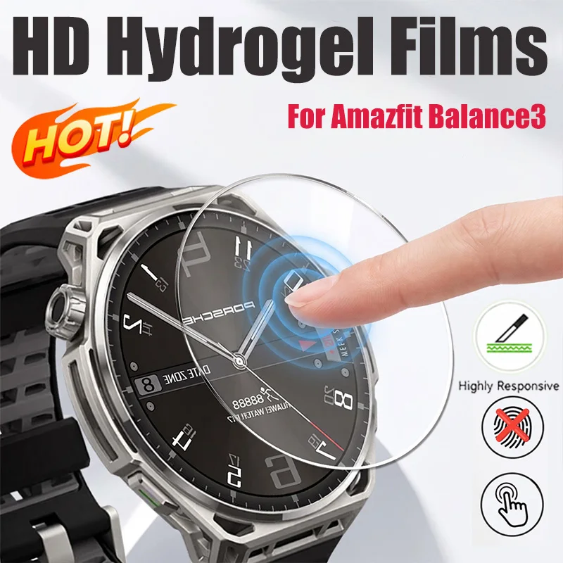 For Amazfit Balance3 Soft Screen Protector Hydrogel Film Full Cover Anti Scratch Watch Pellicle Watch Accessories