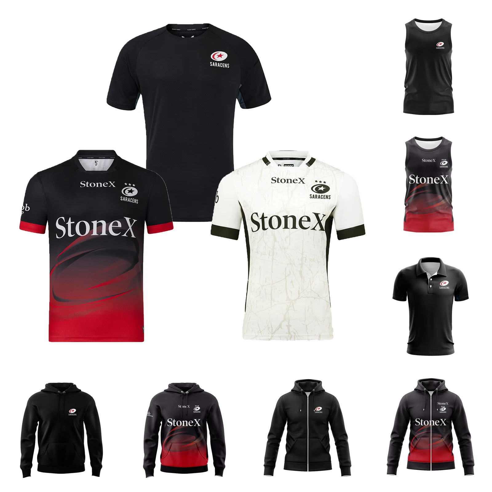 

2025/26 Saracens Men's Replica Home/Away/Training Jersey Rugby Sport Hoodies Vest S-5XL Customize