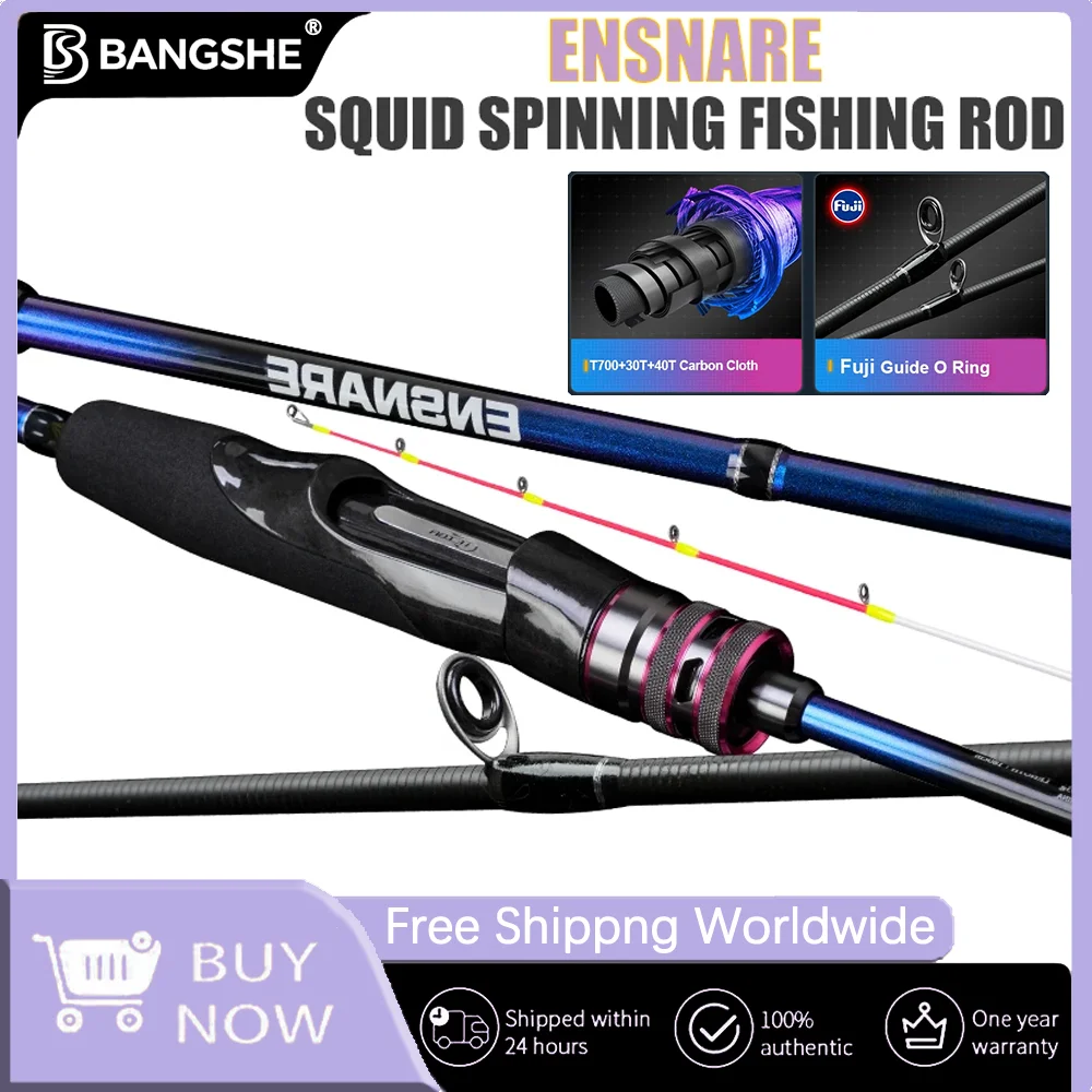 

180cm ENSNARE OMORI RIG Fishing Rod-Full Carbon Fiber Construction with Solid Tip forSpinningLures,Ideal forAllFishingAdventures