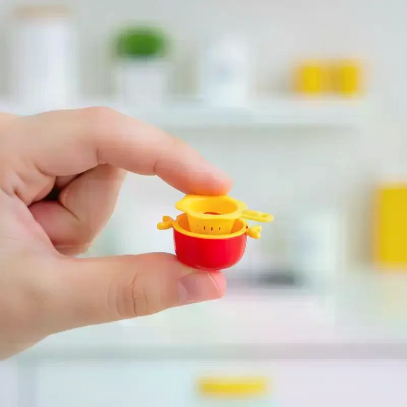 4Pcs Realistic Dollhouse Fruit Tray Double Layer Mini Vegetable Draining Basket for Dollhouse Collection Hobby Supplies