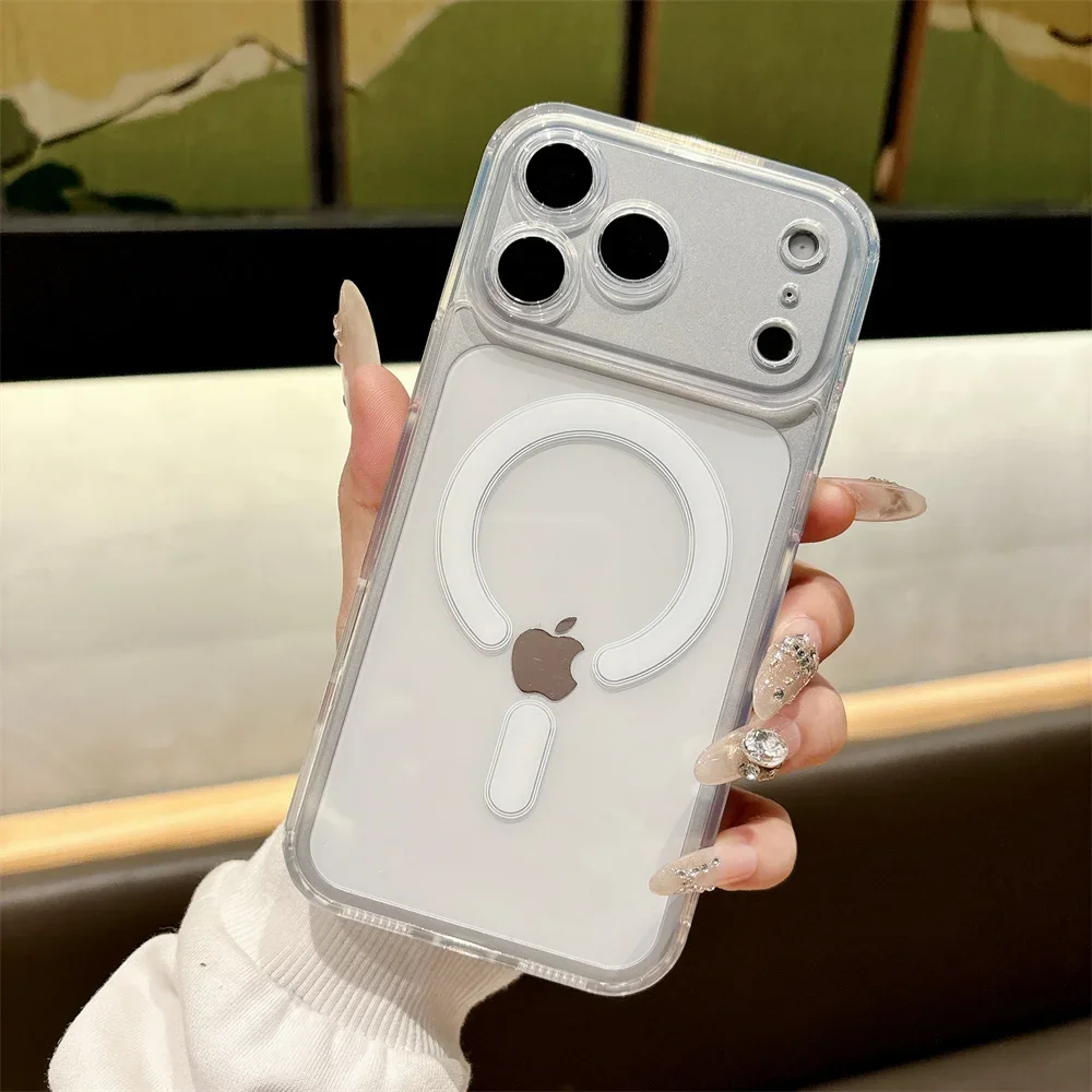 Luxuriöse MagSafe Magnetische Handyhülle für iPhone 17 Pro Max 17 Air 16 Pro 15 14 13 12 11 Transparente Stoßfeste Schutzhülle – Detail 9