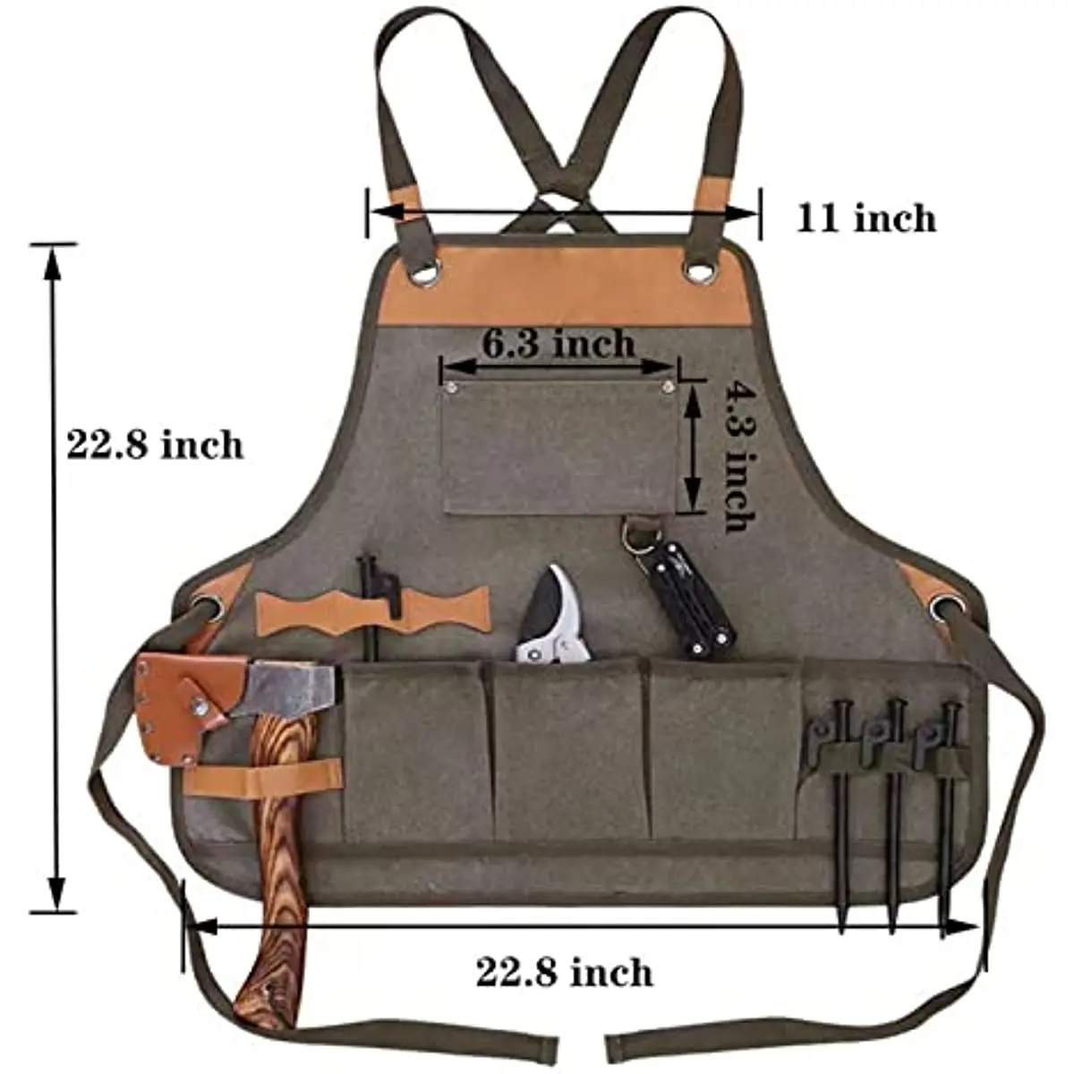 EU American Thickened Outdoor Wear Resistant Waistcoat Gardener Carpenter Hairdressing Multifunctional Packet Waterproof Apron