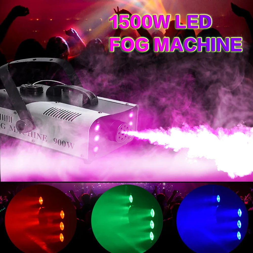 NEW!900W LED Fog  Machine 110v/240v Remote Disco Dj Fogger Device Indoor Party Smoke Machine for Christmas Holiday Event