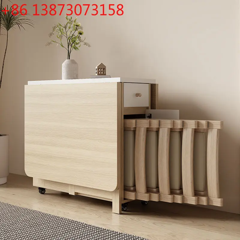 كريم الرياح شقة صغيرة طاولة طعام منزلية قابلة للطي متنقلة بسيطة متعددة الوظائف مجموعة طاولة وكرسي