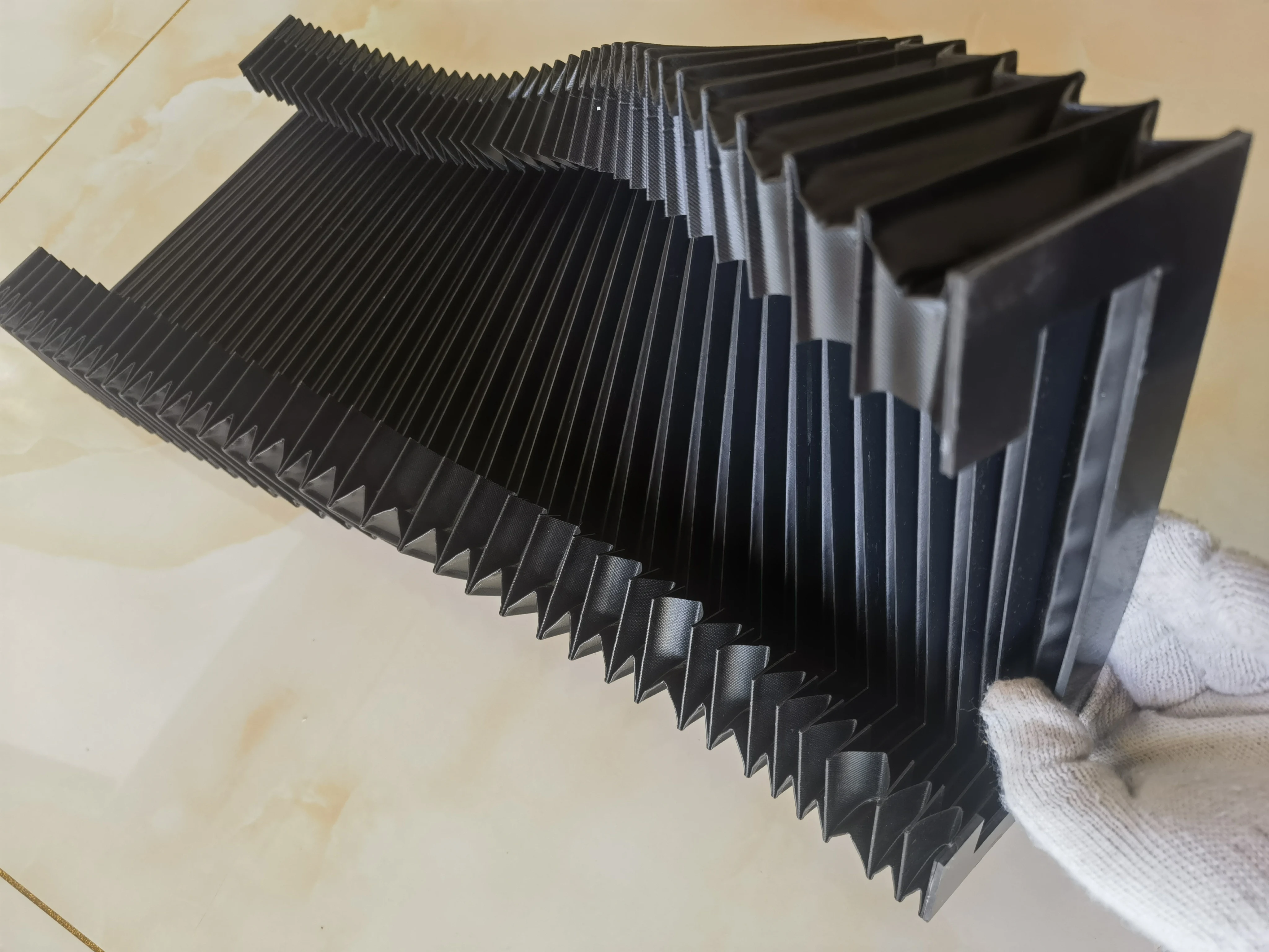 T2 CNC  protective corrugation bellows cover 390 mm x 220 mm x Lmax 540 mm (2 pcs)