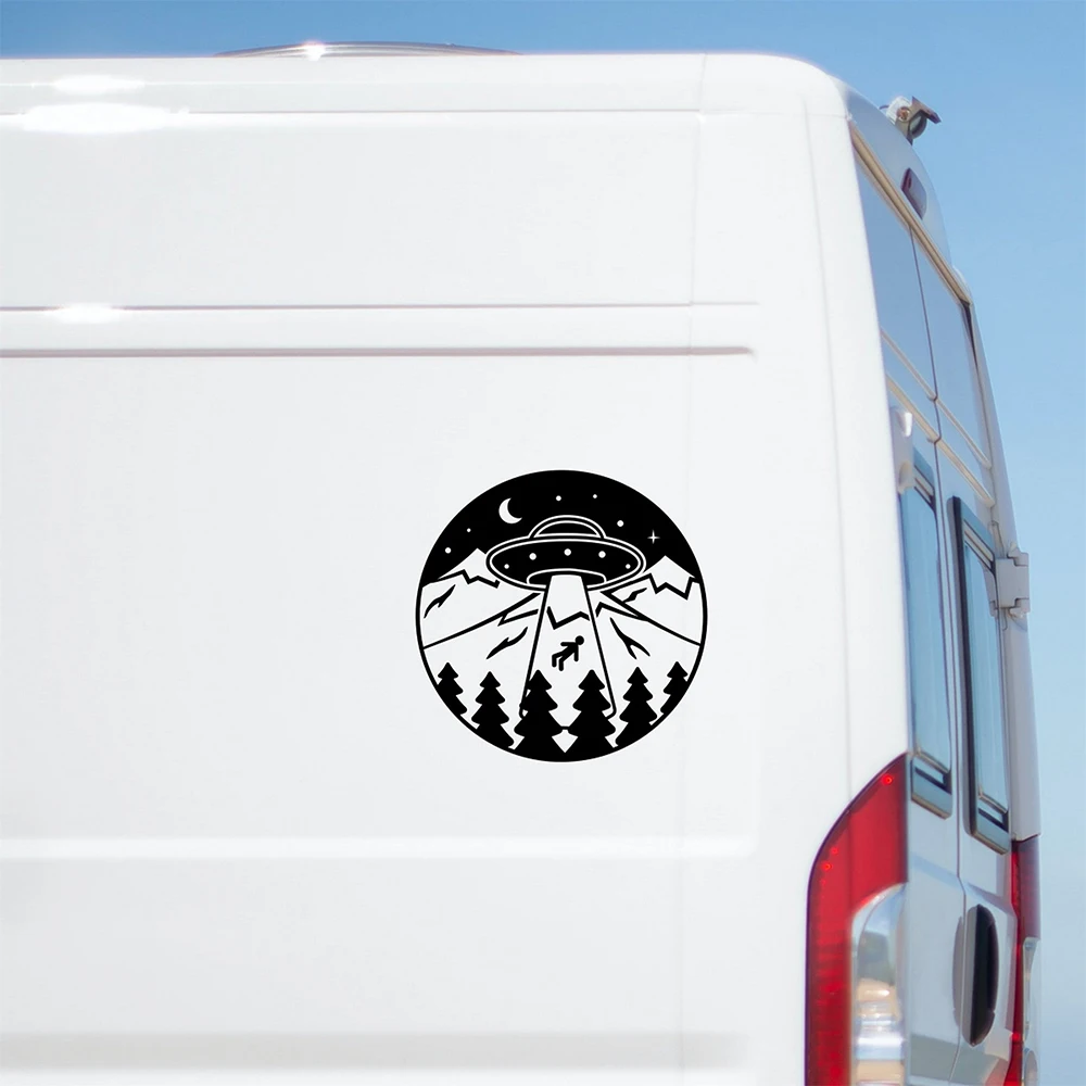 Alien Abduction Sticker  UFO Funny Caravan Motorhome Car Styling Stickers Truck  Horsebox  Van Camper Decor Vinyl Decals