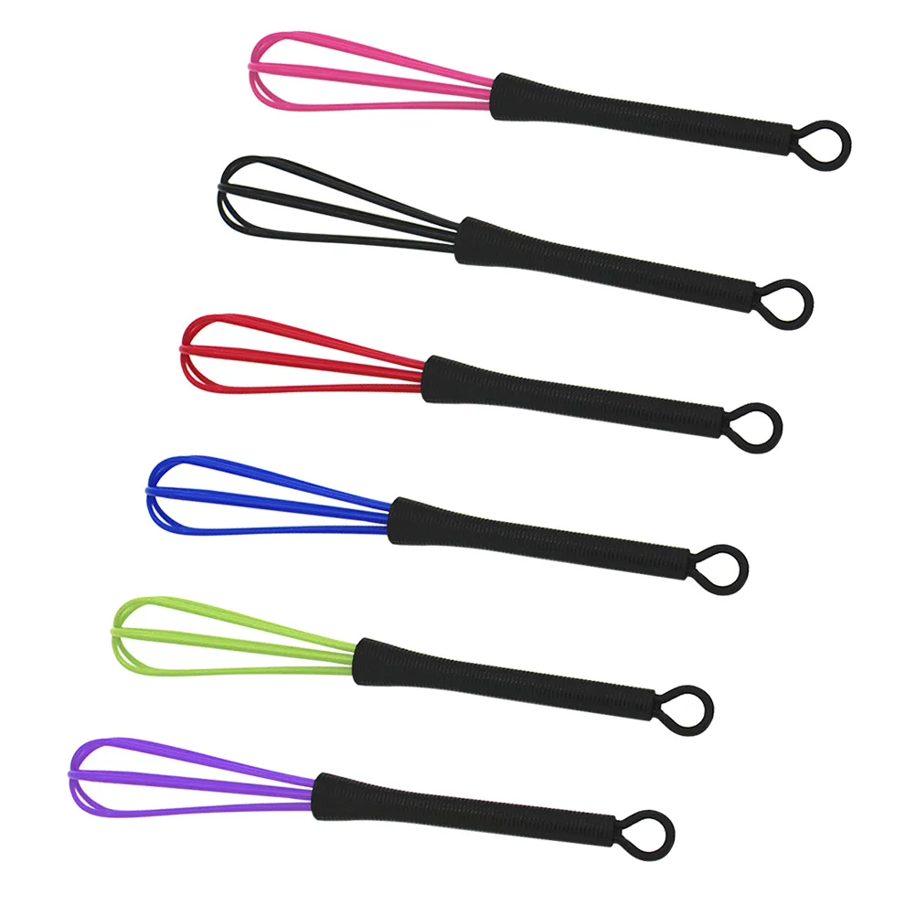 6PCS Hair Dye Stirrer Hair Coloring Whisk Cream Mixer for Salon Barber Hairdressing (Blue, Purple, Pink, Black, Red, Green)