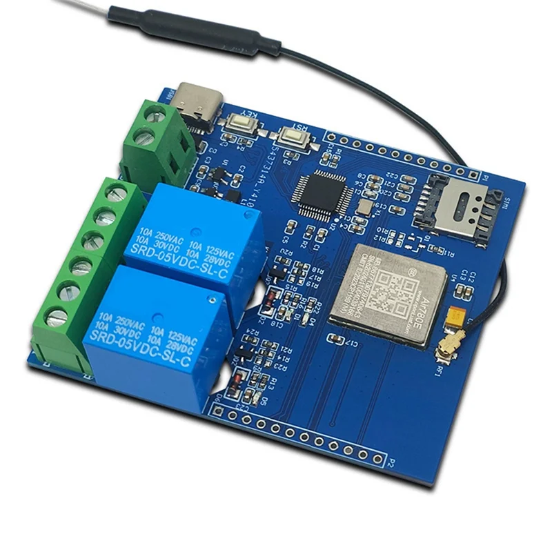 A98Z DC 5V STM32 4G Vernetzte Dual-Wege-Relais-Relais-Entwicklungsplatine Onboard AIR780E Modul I/O-Port STM32-Entwicklungsplatine
