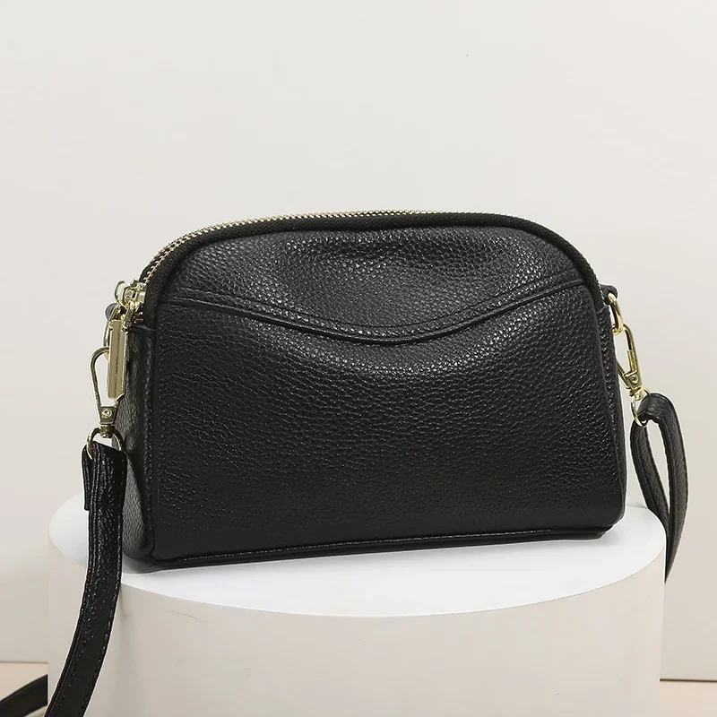 

100% cowhide Womens New Korean Fashion Ladies Shoulder Bag Trend Handbags Retro Designer Luxury Female Totes Handbag for Girls