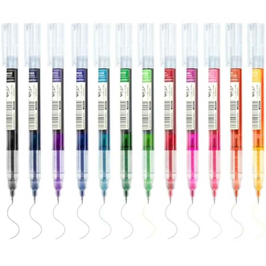 

Rolling Ball Pens, Quick Dry Ink Rollerball Pen, 0.5 mm Extra Fine Point Liquid Ink Pen, Pack of 12