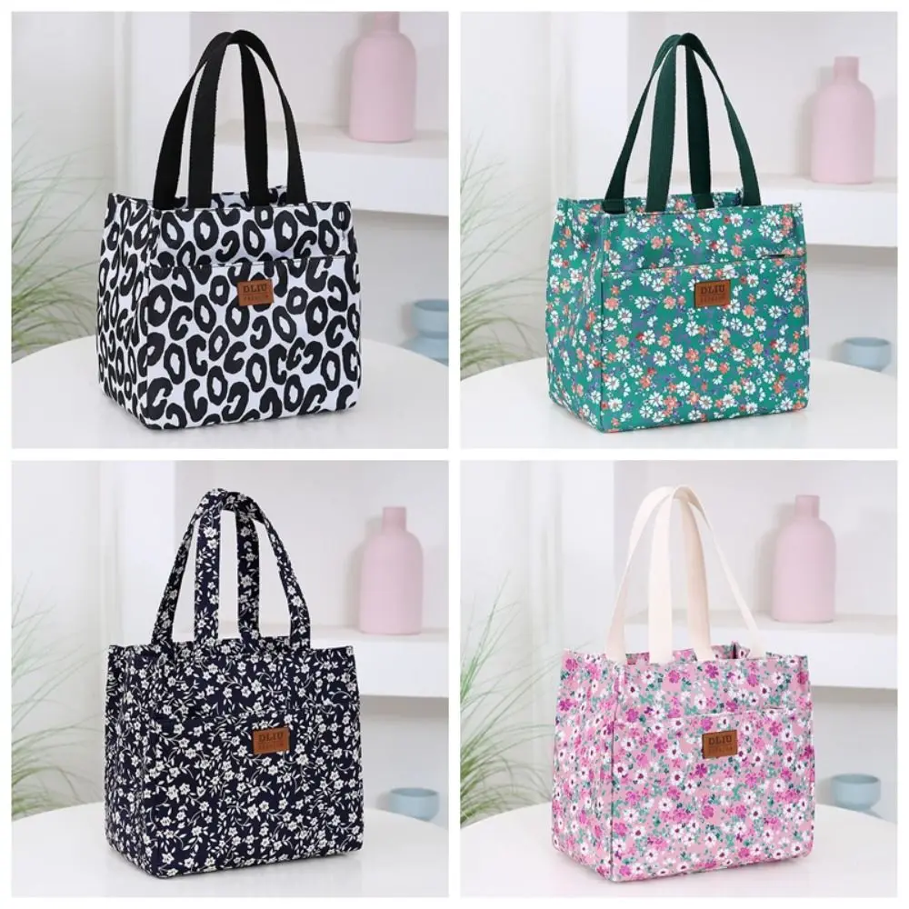 

Handbag Floral Print Lunch Bag Large Capacity Thickening Thickened Thermal Insulation Bag Thermal Portable Ice Pack Women