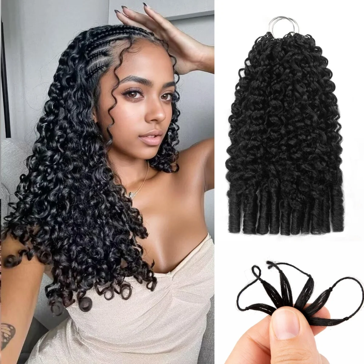 

Натуральные кудрявые волосы для плетения крючком Burmese Curly: невидимые бесшовные косы, кудрявые пряди для наращивания волос