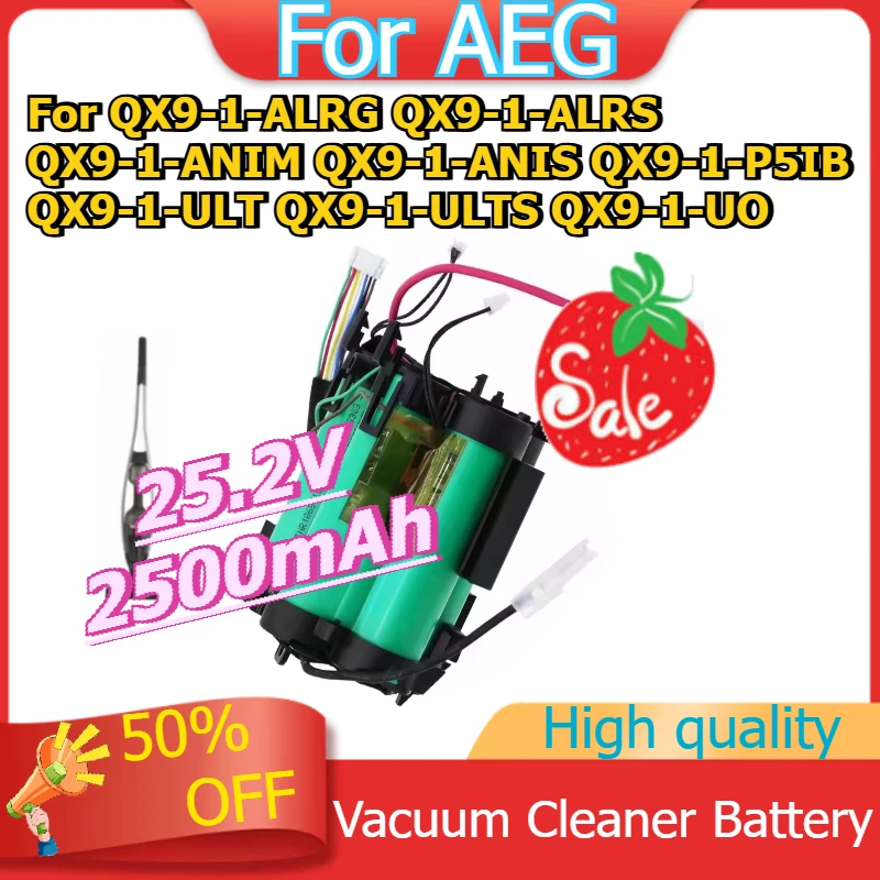 

Battery for AEG QX9-1-ALRG QX9-1-ALRS QX9-1-ANIM QX9-1-ANIS QX9-1-P5IB QX9-1-ULT QX9-1-ULTS QX9-1-UO 25.2V 2500mAh