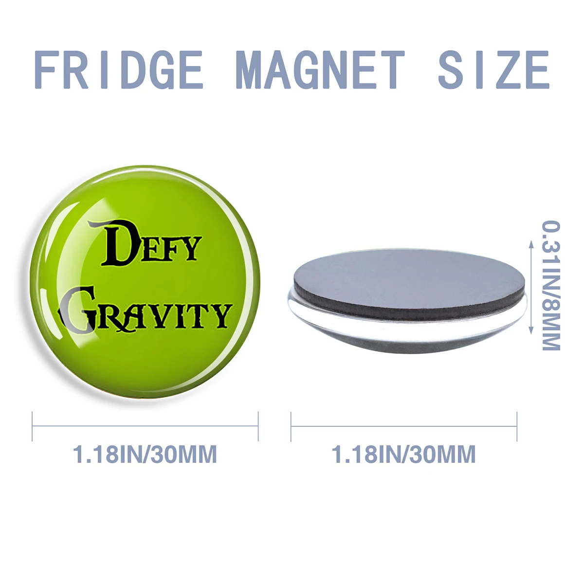1PC Fridge Magnet Defy Gravity Motivational Quote Decorative Home Kitchen Accessory Gift for Office or Refrigerator