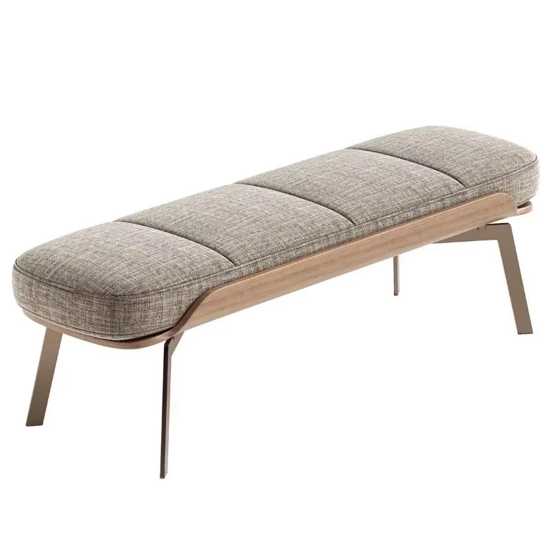 

Contemporary New Design Wood Metal Upholstered Bench Brown Bed Bench Sofa