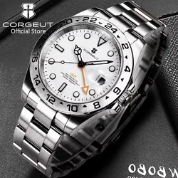 Corgeut-Montre mécanique en acier inoxydable pour homme, accessoire de luxe, étanche, saphir, NH34, Gstuff, 40mm