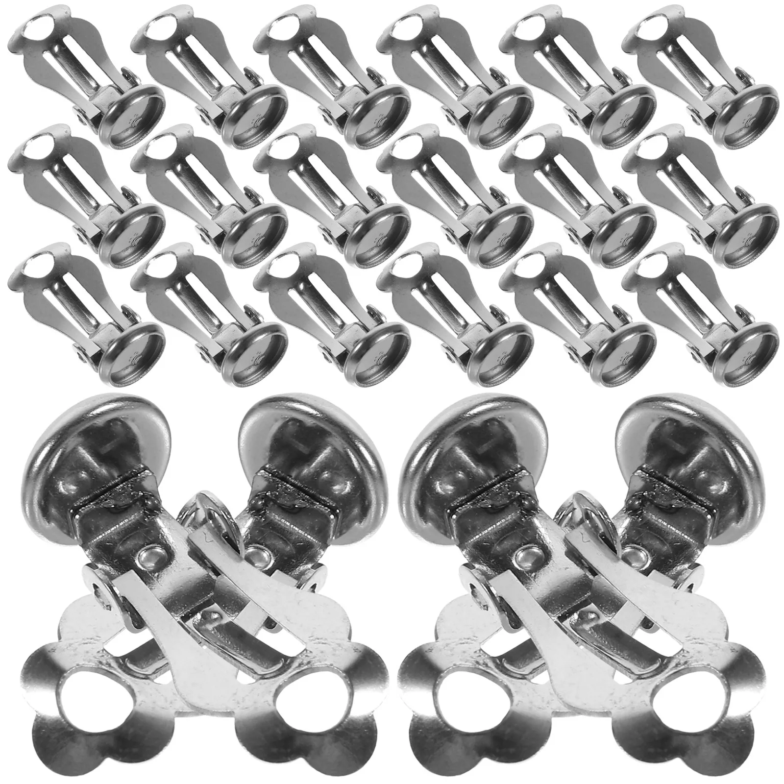 50Pcs Ear Clip Tray DIY Ear Clips Accessories Safe Stainless Steel Materials for Birthday Party Graduation Masquerade Earrings
