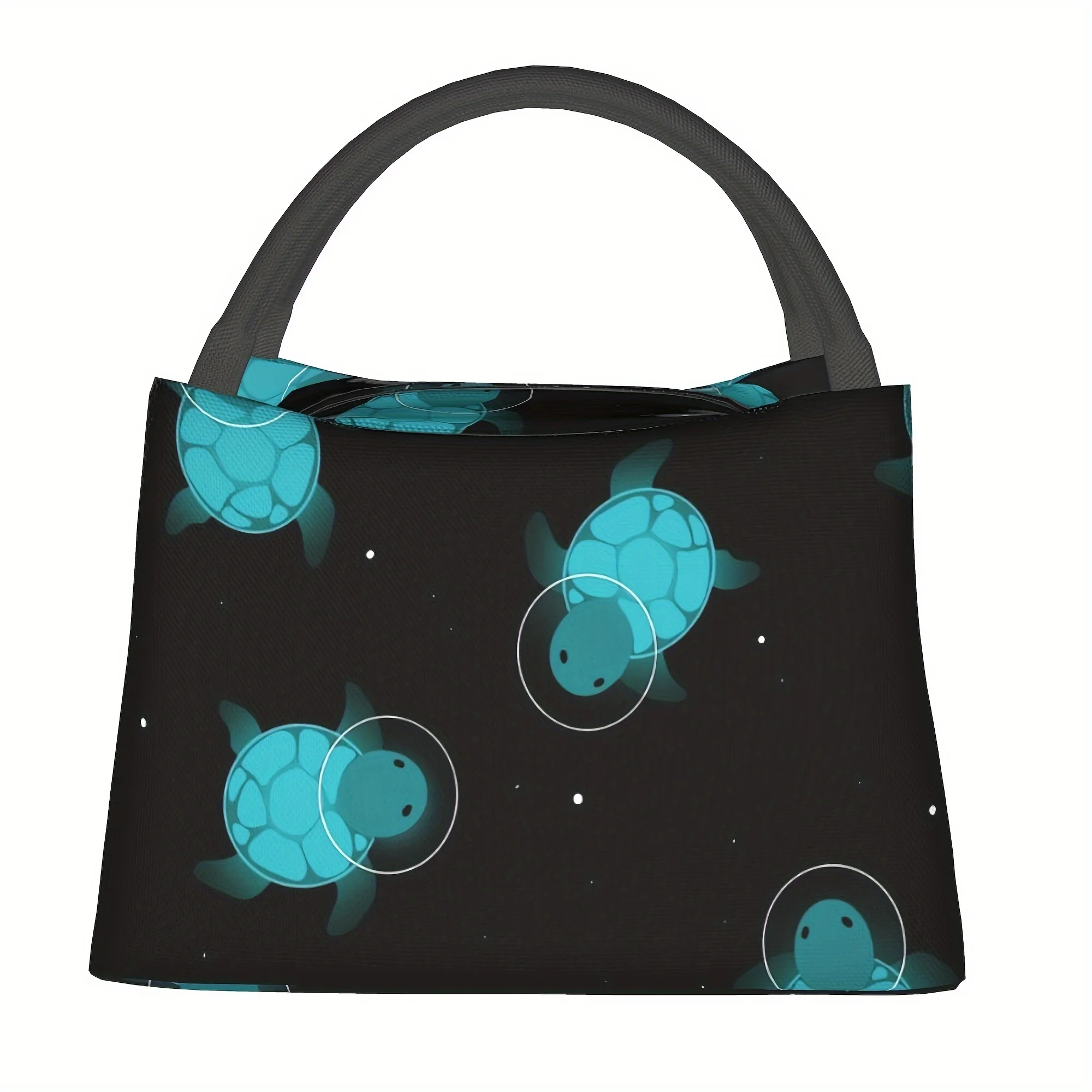 

Space-Themed Blue Turtle Insulated Lunch Bag - Reusable, Leak-Proof Cooler with Stylish Turtle & Stars Design