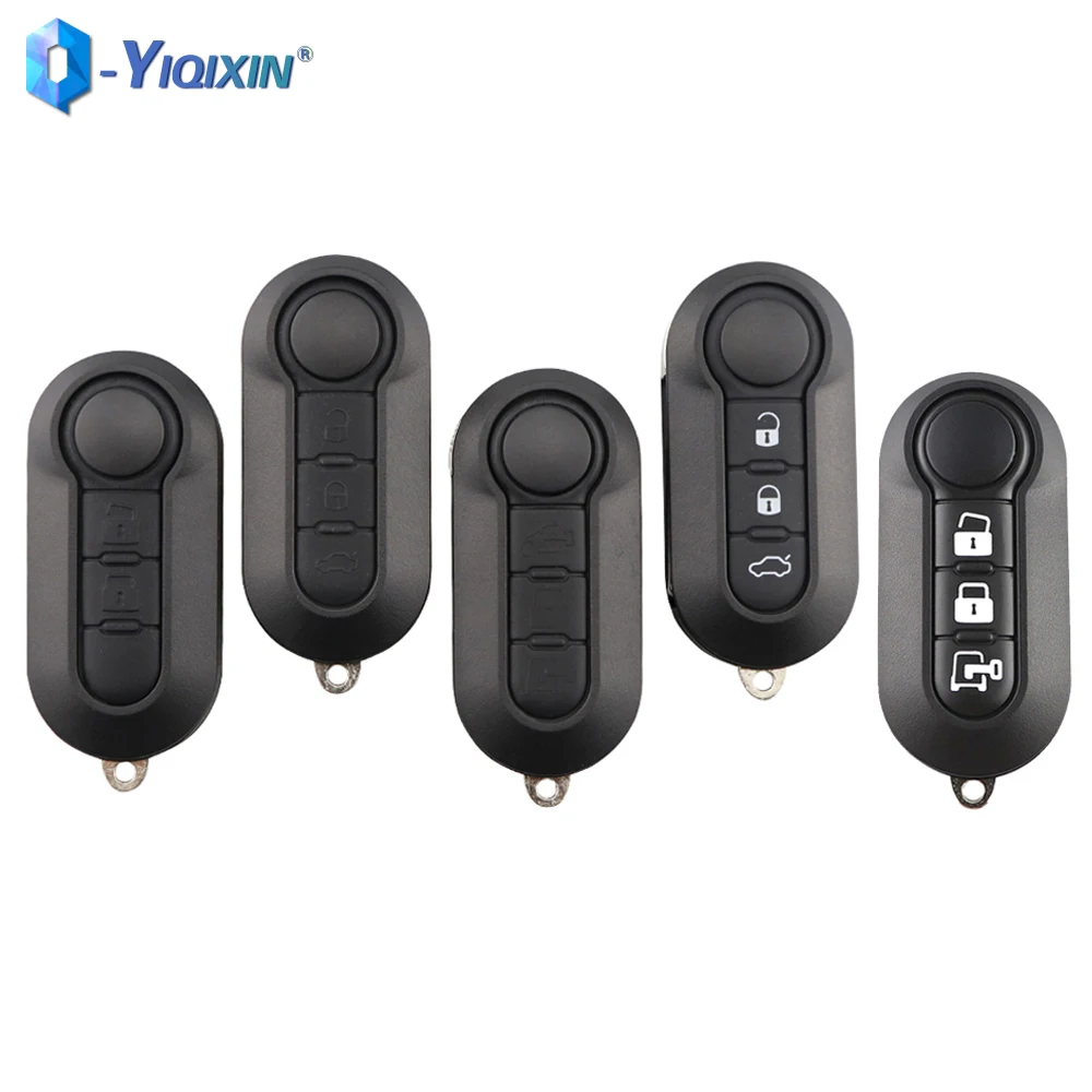 YIQIXIN carcasa de llave a distancia de coche para Fiat 500 Panda Punto Bravo Ducato para Peugeot Boxer para Citroen Jumper reemplazo Fob funda Pad