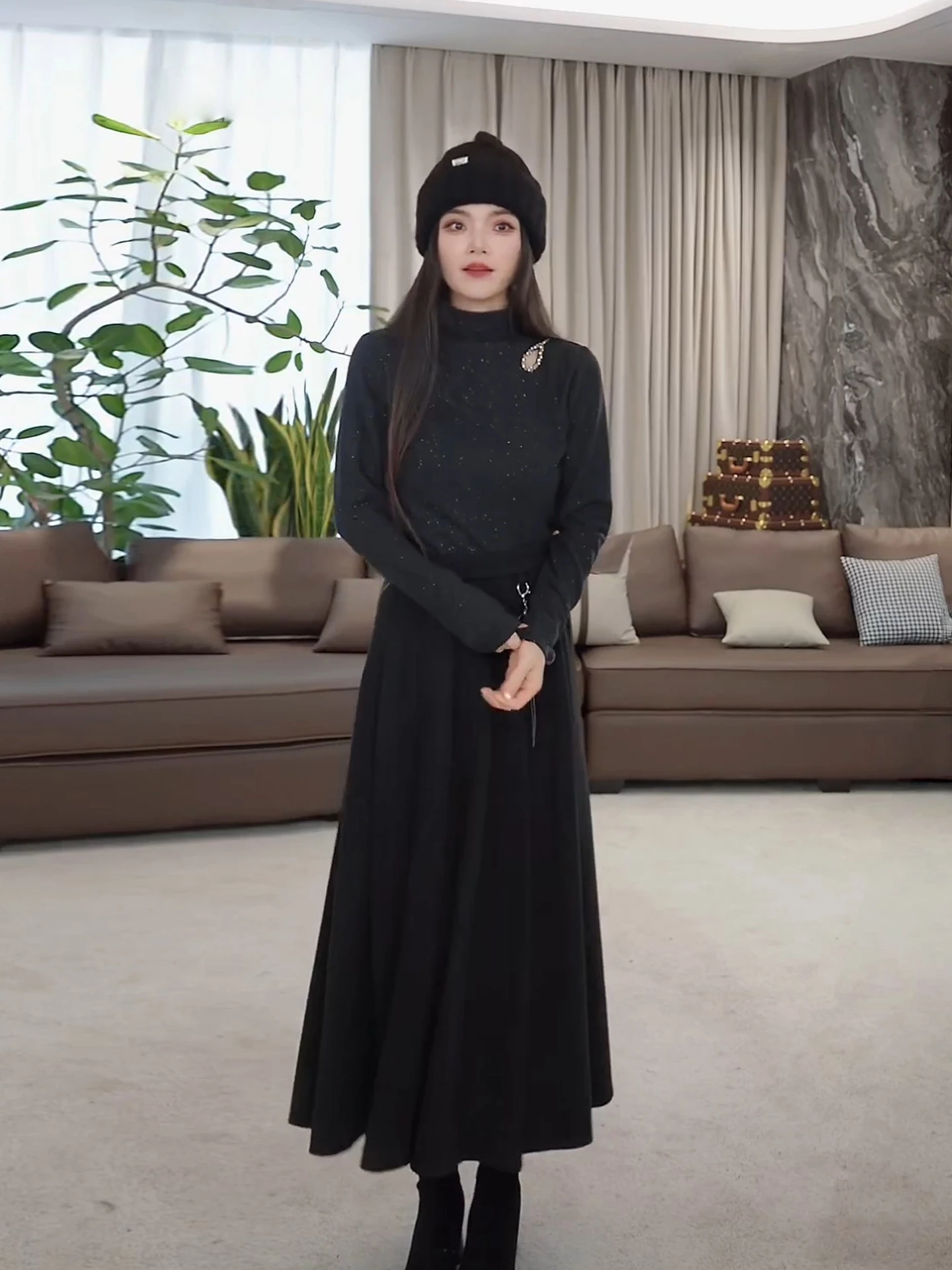 

Warm Thiened f-High Collar Starry Base Layer Sweater Outerwear Casual Sle Regular Fit Long Sve Polyester Fiber