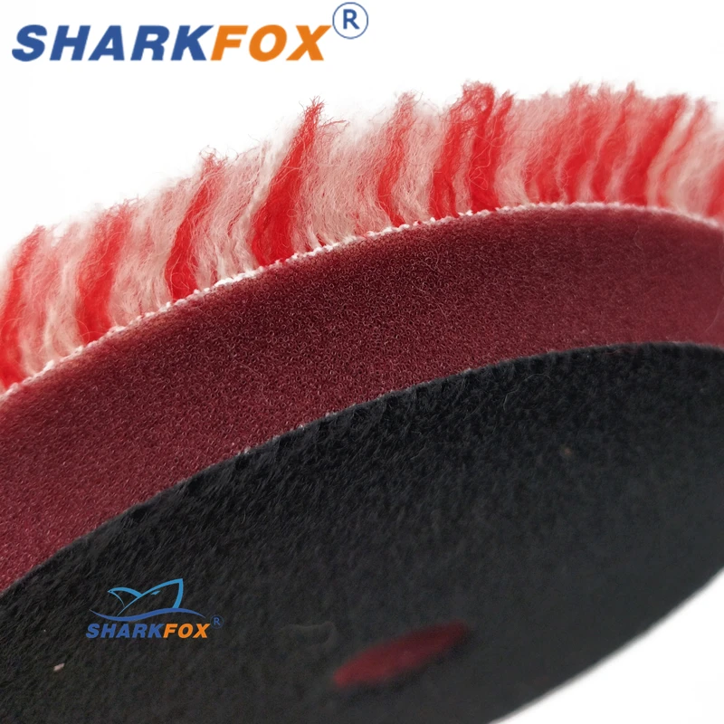 Sharkfox nova almofada de polimento de lã vermelha pintura de carro almofada de polimento para carroceria auto polimento buffer polidor