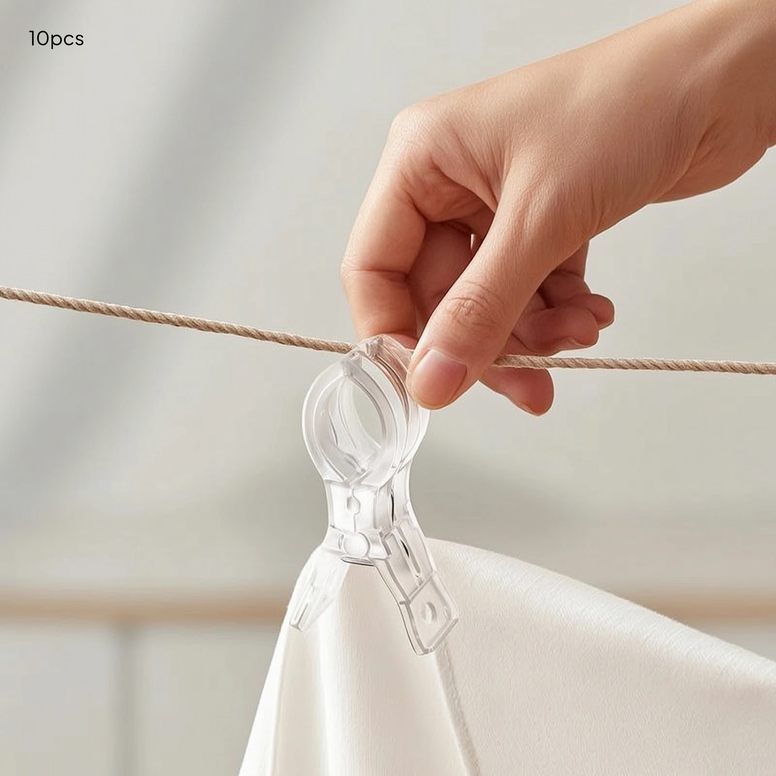 10 Pieces Clear Clip with Hanging Tab Sturdy Transparent Spring Clip Clamps Easy to Use Clips Anti-Slip for Decorators