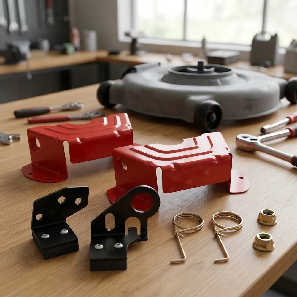 Brake Arm Assembly and Deck Belt Cover for 42 in 46 in Lawn Mowers Includes Metal Brackets Springs Rubber Bushing