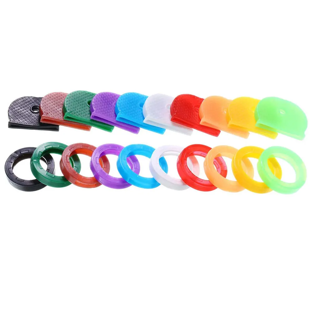 10-32Pcs/lot Assorted Colors Soft PVC Colorful Key Top Covers Head/Caps/Tags/ID Markers Mixed Toppers Keyring Accessories image 6
