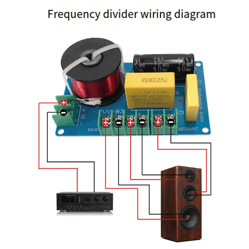 200W 3 Way High Speaker Frequency Divider, Audio Splitter Filter Circuit Board For Home Theater DIY Speaker Crossover-[Y03A]