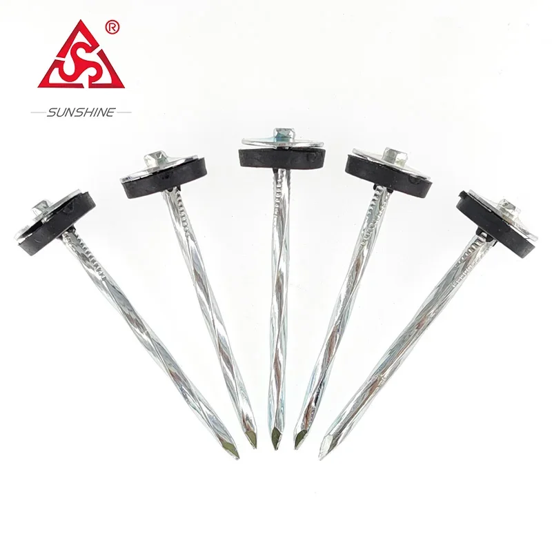 

Prime Quality Bwg9 X 2.5inch 800grams Bag Umbrella Head Roofing Nails/Corrugated Nails Galvanized Twisted Shank