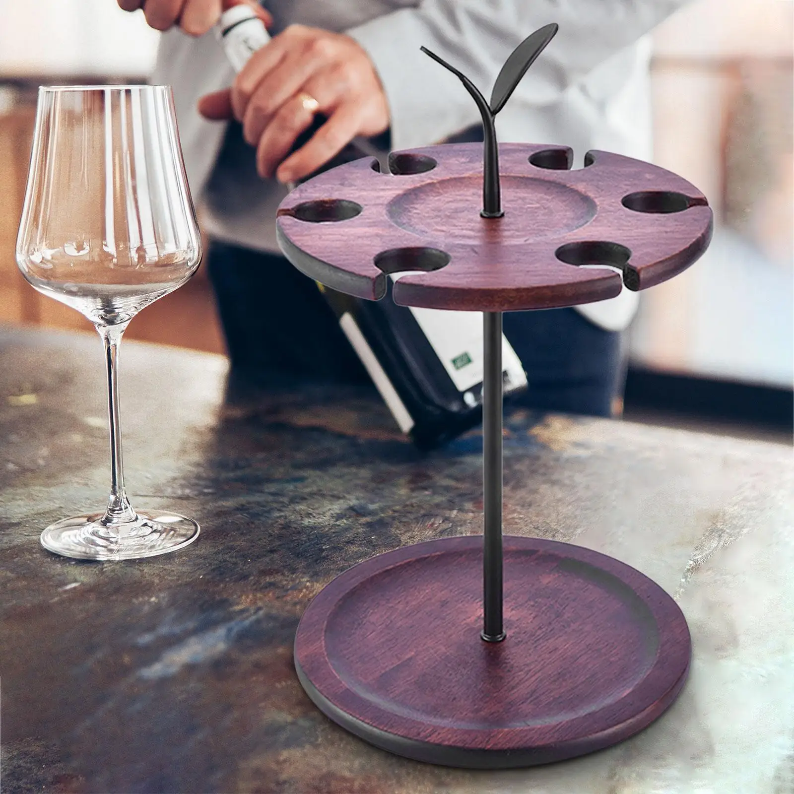 Wine Glass Holder Wine Cup Rack Home Wooden Birthday Party Whisky Glass Holder Desktop Multiuse Kitchen Wine Glass Display Rack