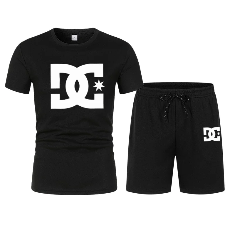 Summer Men's Casual Clothing Set Breathable Oversize T-Shirt Shorts 2-Piece Sportswear Short Sleeve Comfortable Suit for Men