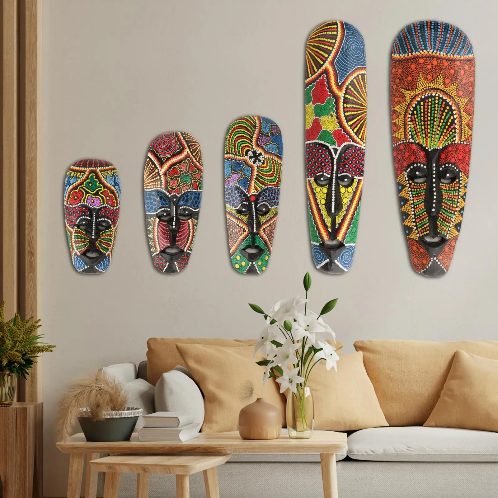 African Mask Painting Bar Decorations African Mask Crafts for Garden