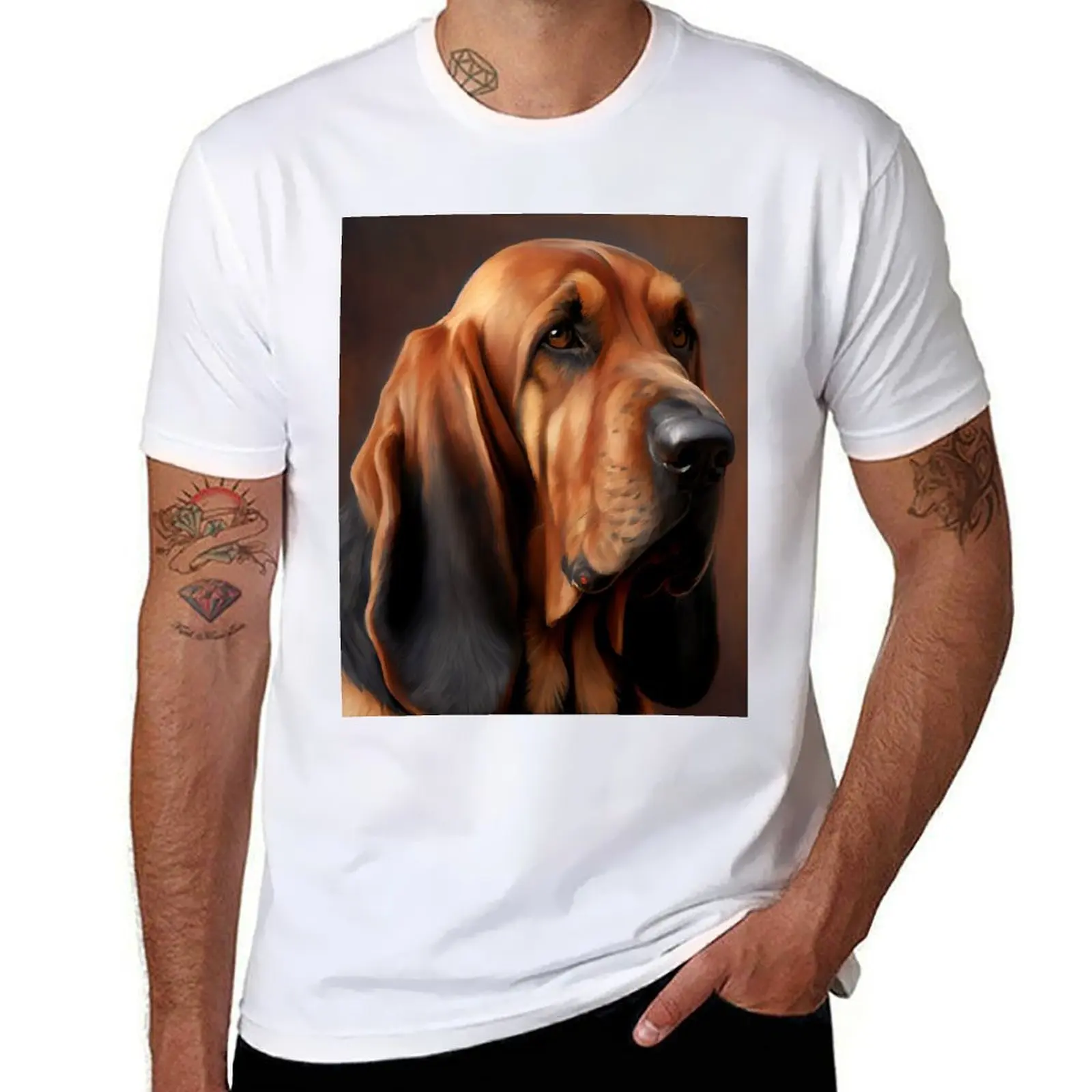

Bloodhound - Oil Paint T-Shirt man t shirts high quality luxury brand man t shirts for men casual T-Shirt
